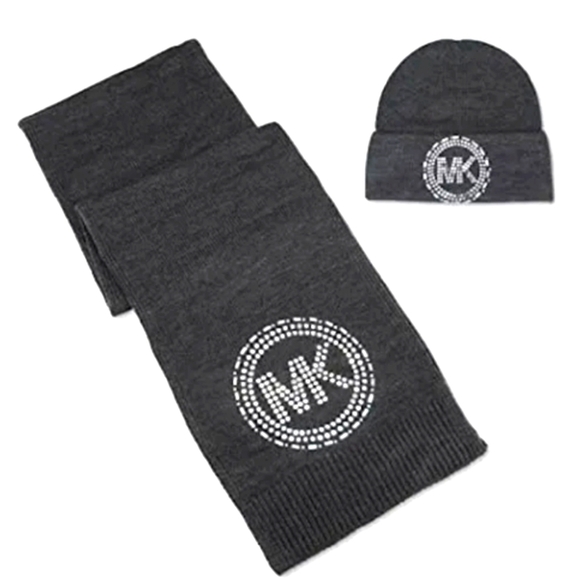 NEW! MICHAEL KORS Embellished Bling Hat & Scarf 2pc. Gift Set. - Picture 1 of 5
